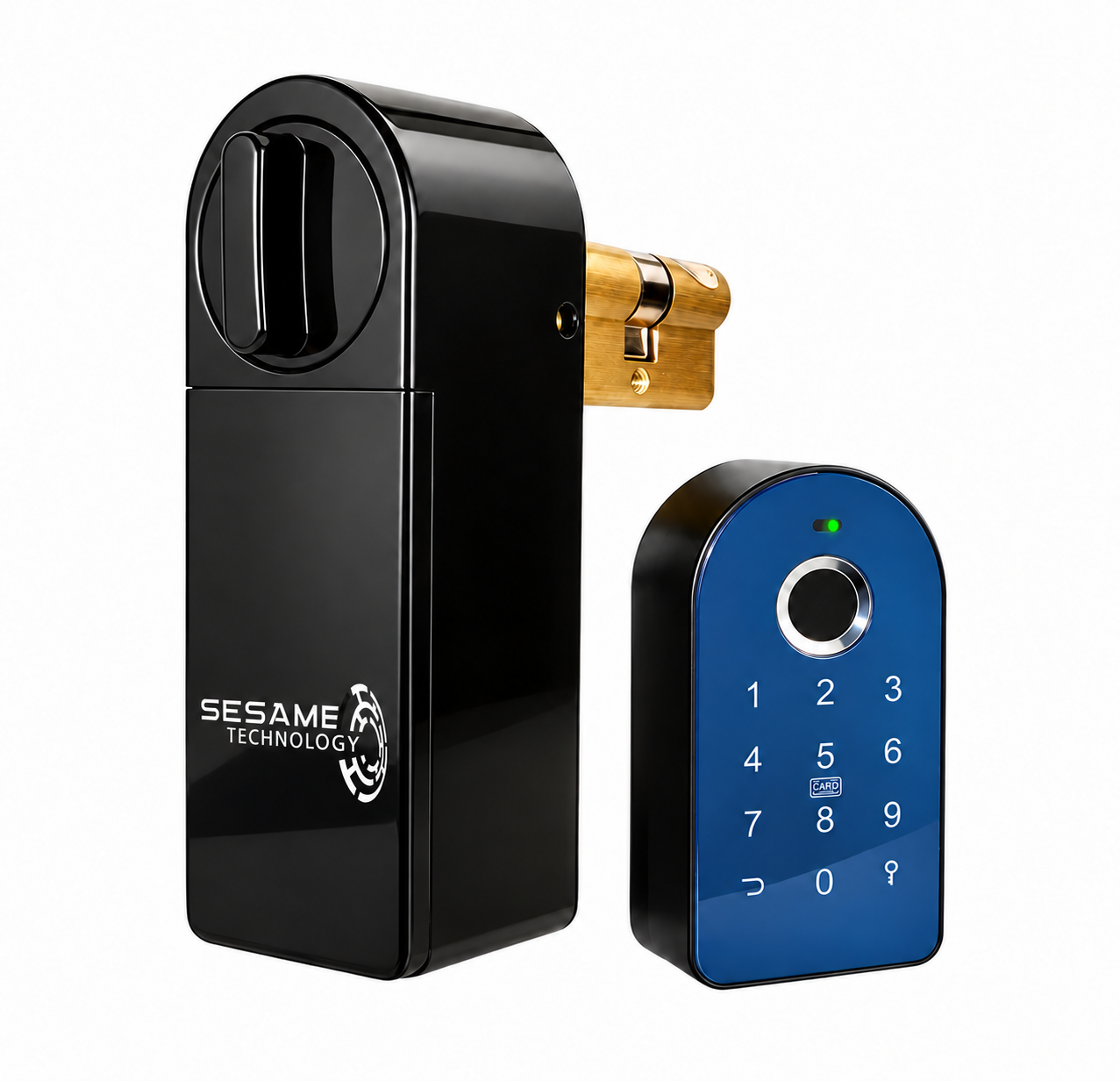 Sesame Instantia : module intérieur et lecteur extérieur avec empreinte digitale, code et carte